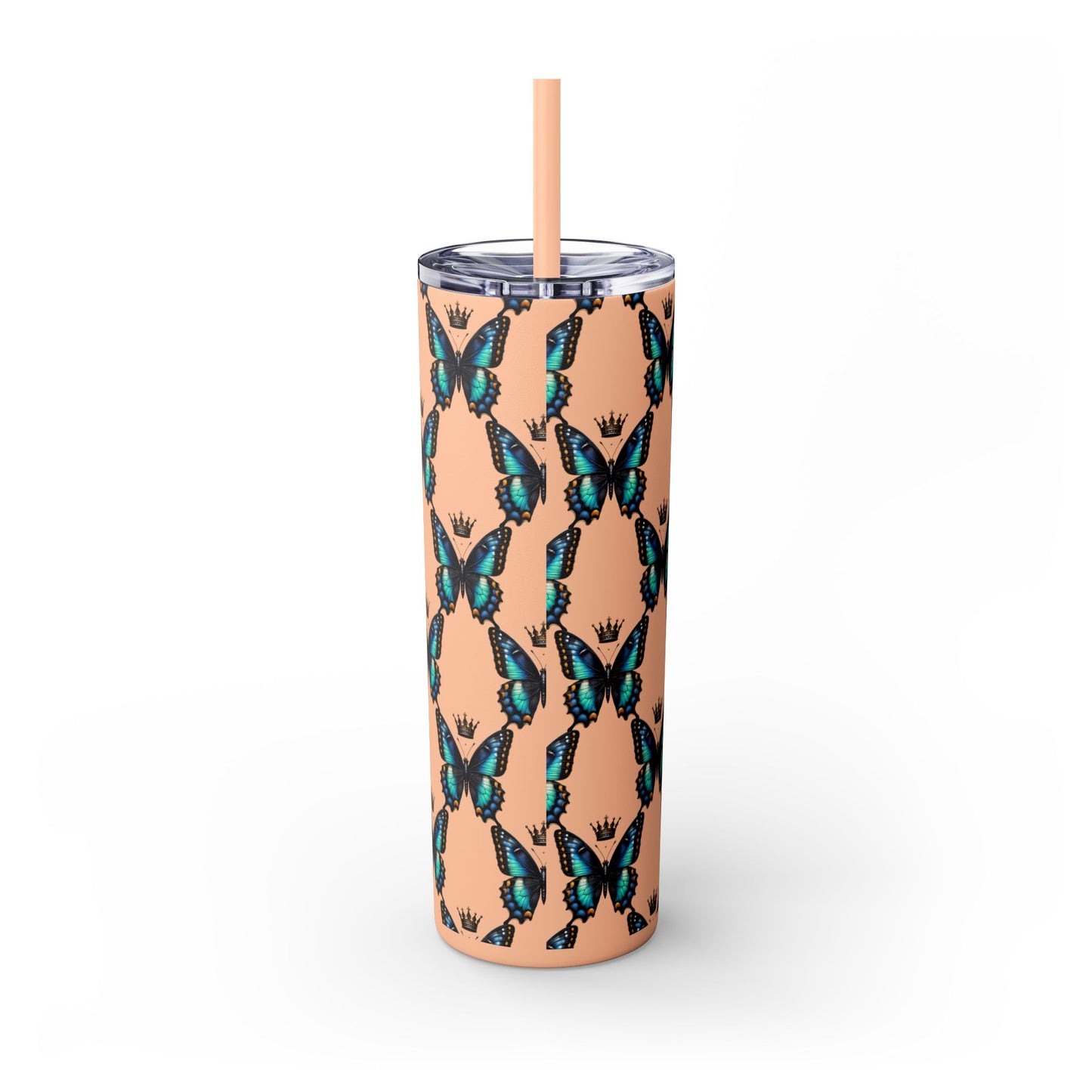 Royal Butterfly Sips Skinny Tumbler with Straw