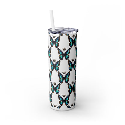 Royal Butterfly Sips Skinny Tumbler with Straw
