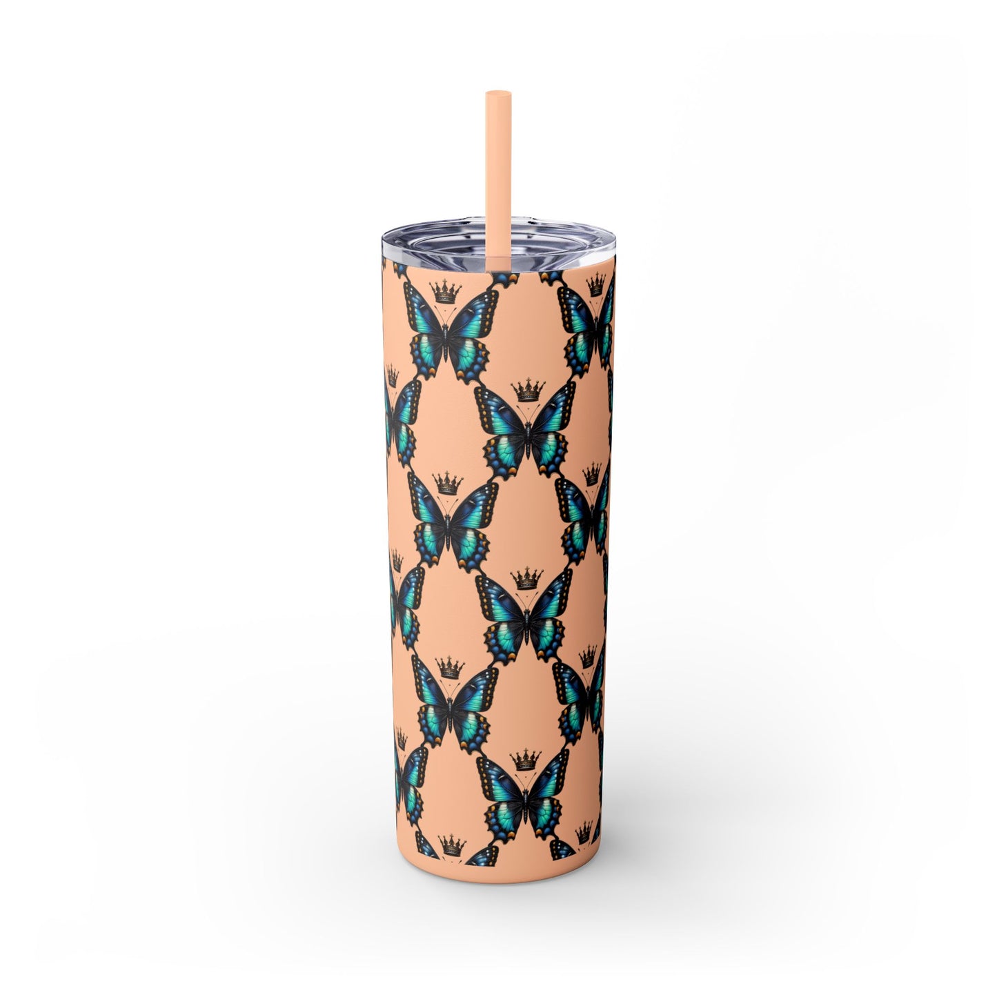 Royal Butterfly Sips Skinny Tumbler with Straw