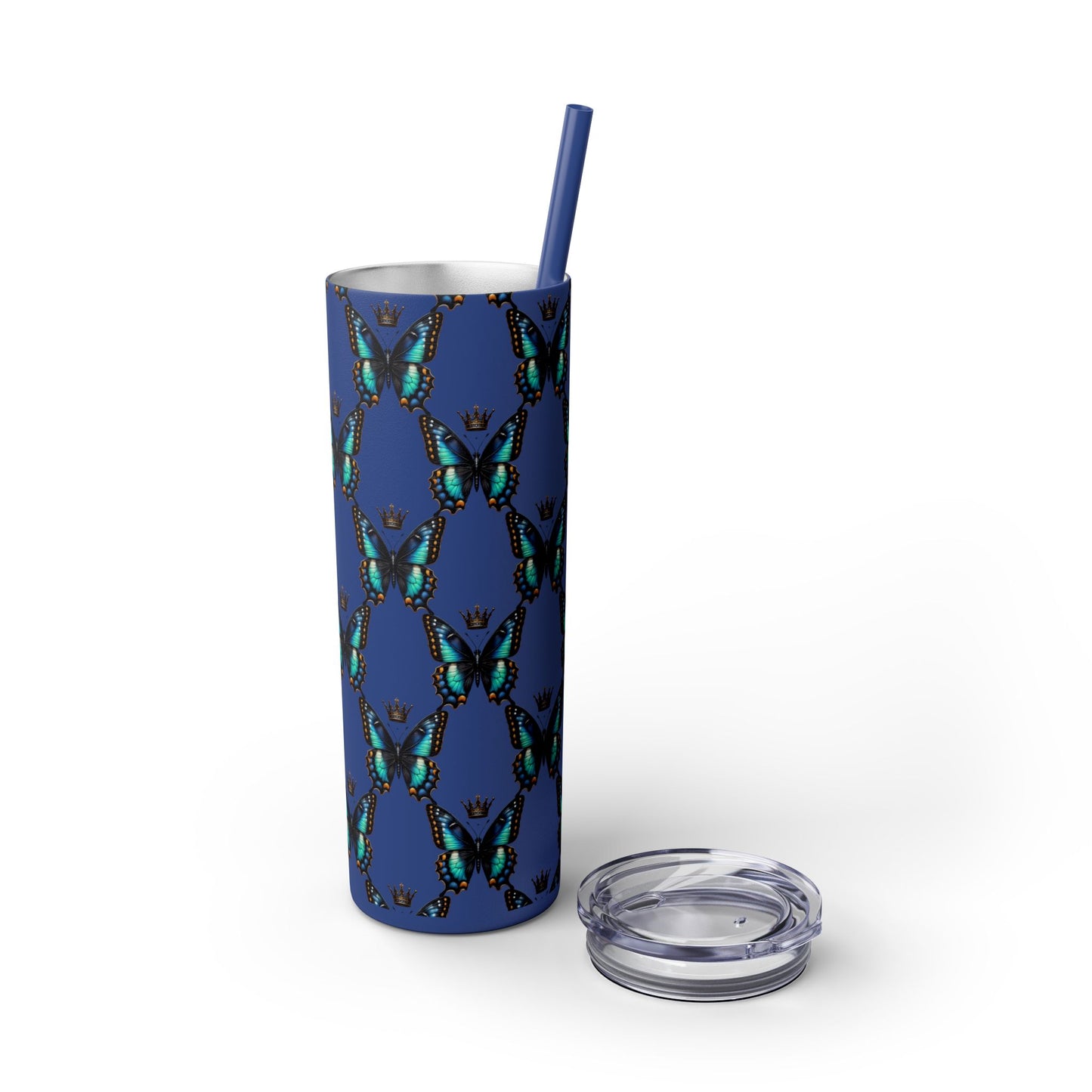 Royal Butterfly Sips Skinny Tumbler with Straw