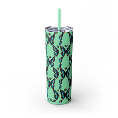 Royal Butterfly Sips Skinny Tumbler with Straw