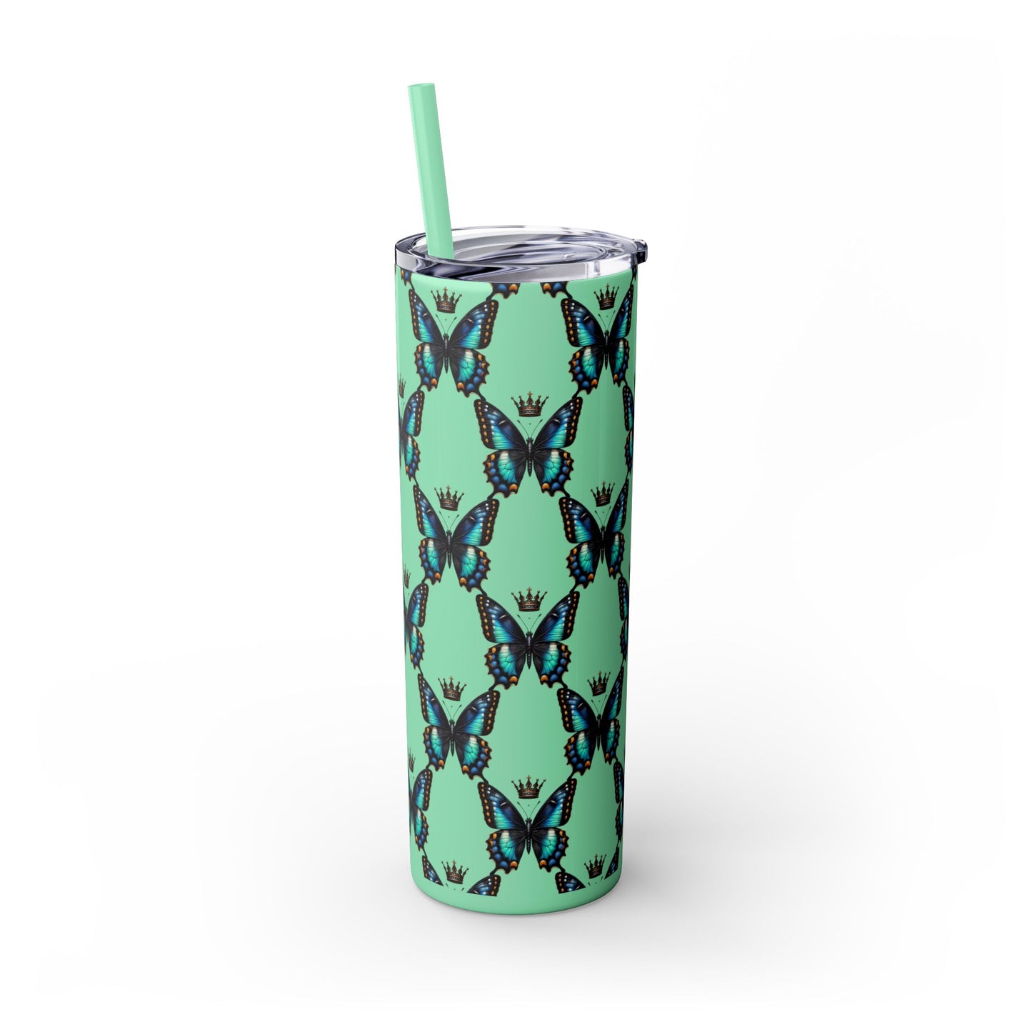 Royal Butterfly Sips Skinny Tumbler with Straw