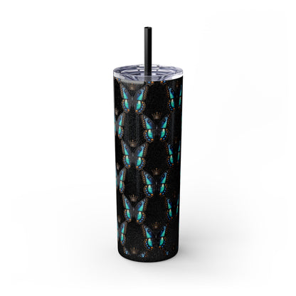 Royal Butterfly Sips Skinny Tumbler with Straw