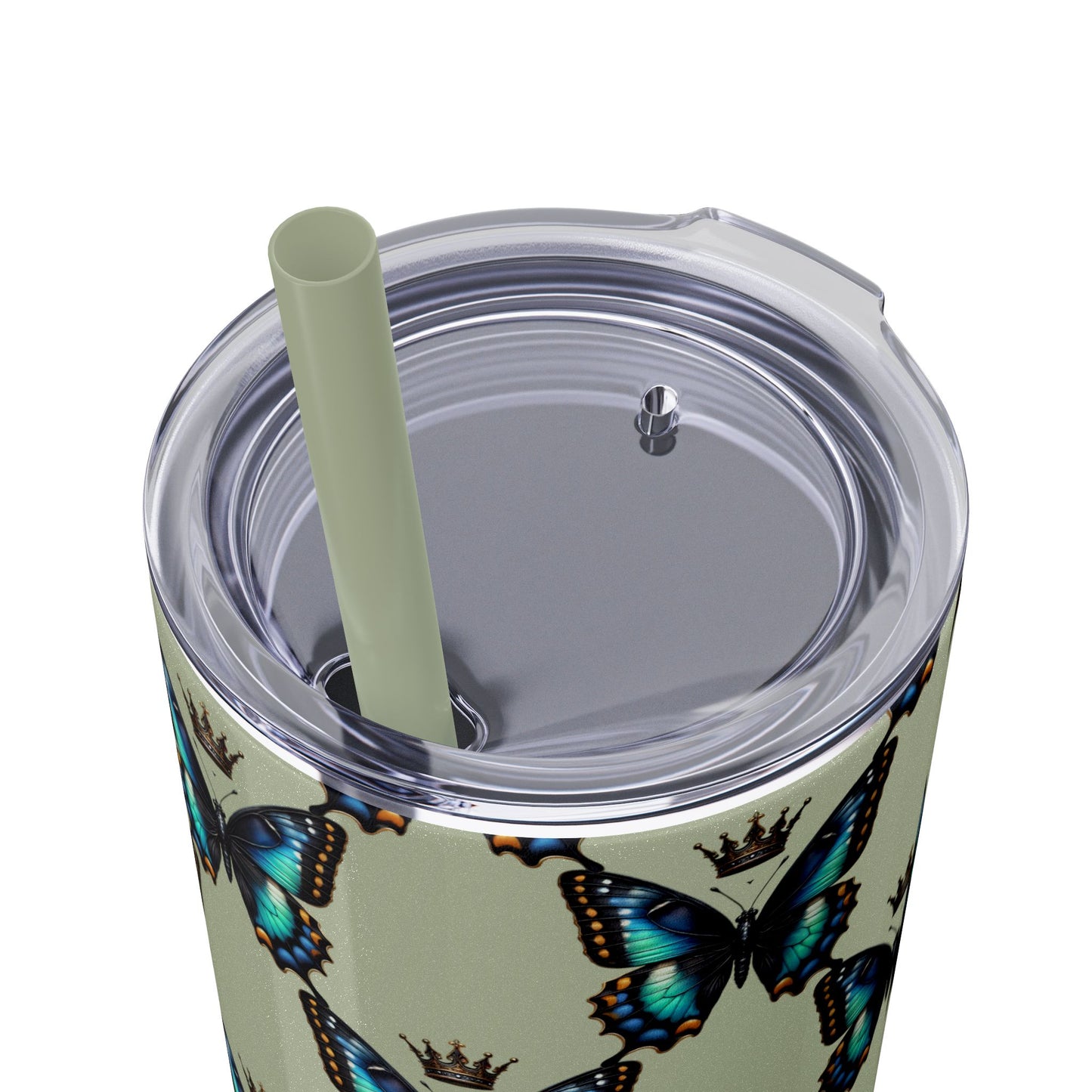 Royal Butterfly Sips Skinny Tumbler with Straw