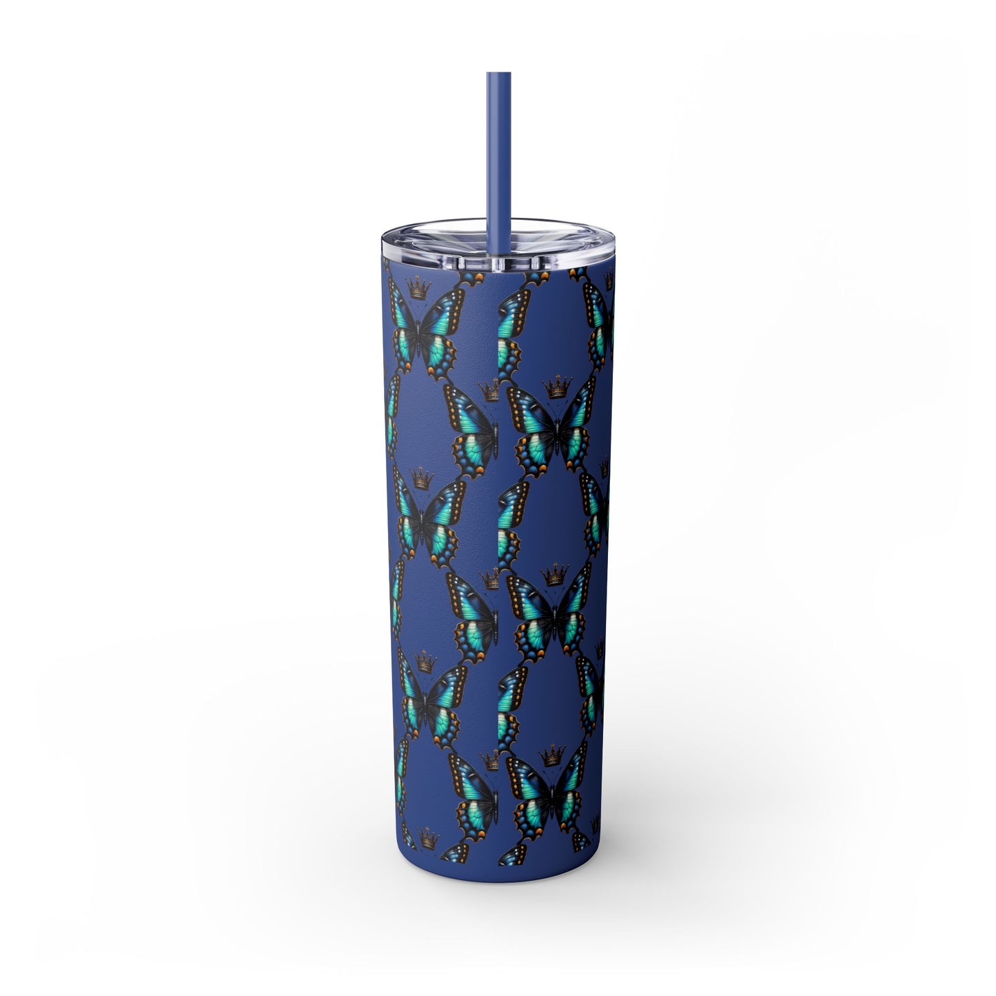 Royal Butterfly Sips Skinny Tumbler with Straw