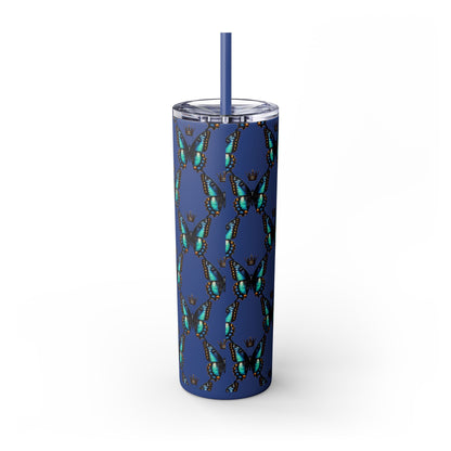 Royal Butterfly Sips Skinny Tumbler with Straw